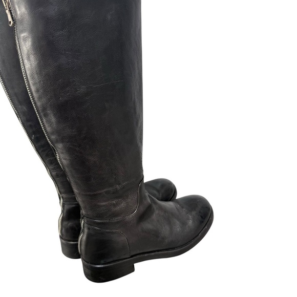 JP David Italy Black Leather Knee-High Boots - Picture 4 of 7
